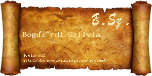 Bogárdi Szilvia névjegykártya